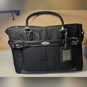 Euc Black Samsonite Padma Working Bag Briefcase laptop bag  w/ shoulder straps